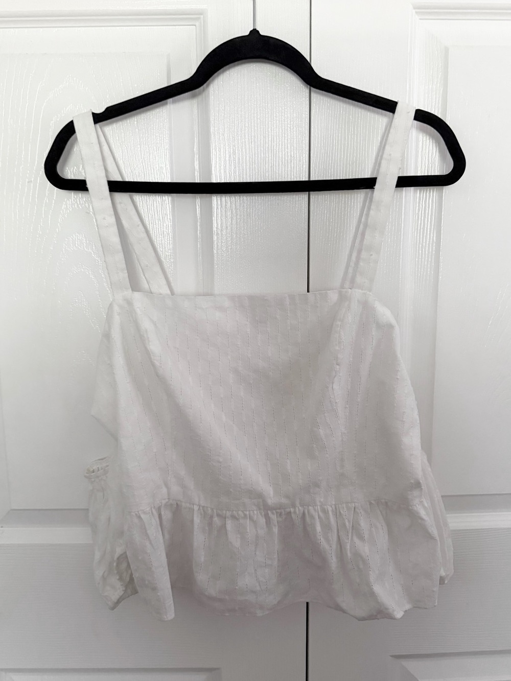 BCBGMaxAzria White Peplum Blouse